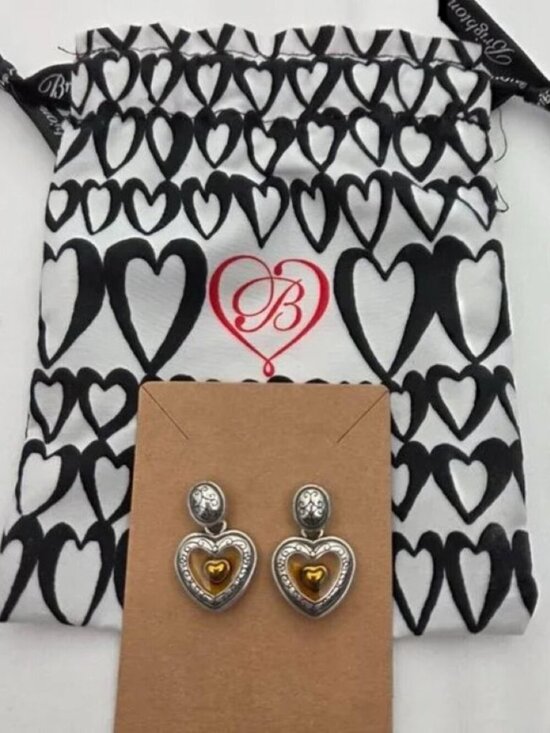 Brighton Jewelry - Vintage Brighton "Love Notes" Heart Drop Earrings
